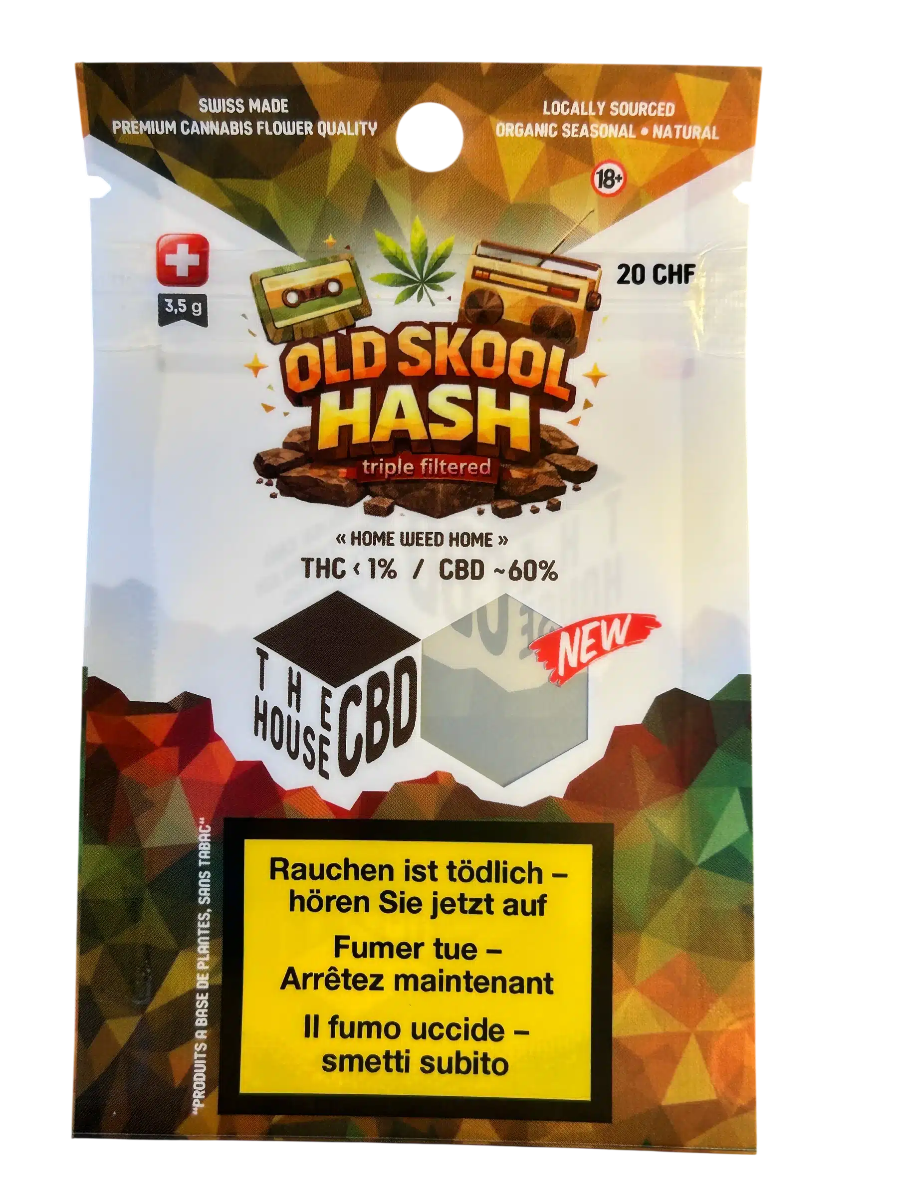 Old Skool Hash CBD Triple Filtré 60% - 3,5g